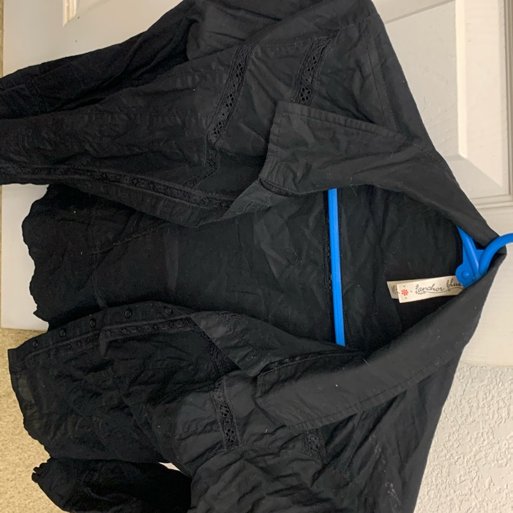 Anchor blue medium Size Black Blouse